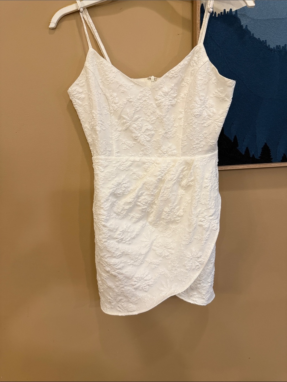 White Lace Spaghetti Strap Dress